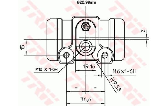 Wheel Brake Cylinder BWN240 TRW, Image 2