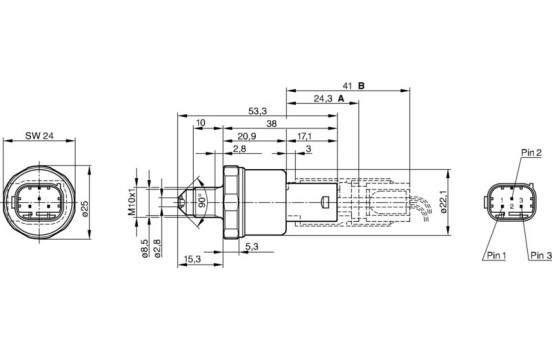 Tryckprytare, bromshydraulik PRESSURESENSORESPDS2 Bosch, bild 7
