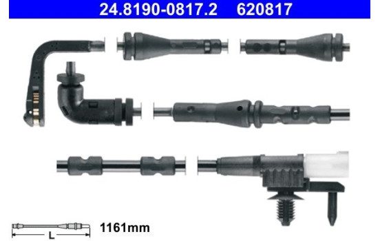 Varningskontakt, bromsbelägg/slitage på bromsbelägg 24.8190-0817.2 ATE
