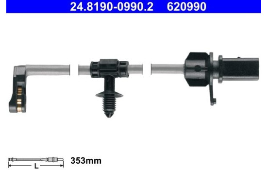 Varningskontakt, bromsbelägg/slitage på bromsbelägg 24.8190-0990.2 ATE