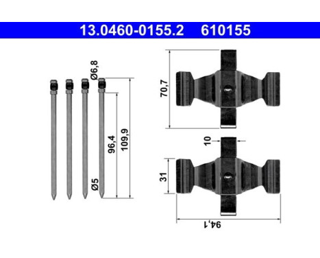 Tillbehörssats, skivbromsbelägg