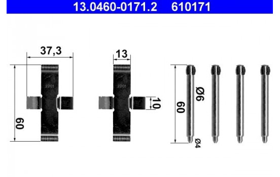 Tillbehörssats, skivbromsbelägg
