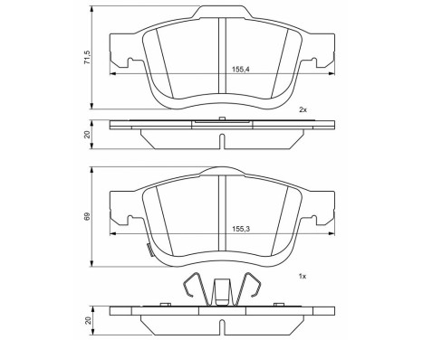 Bromsbelägg BP1975 Bosch, bild 8