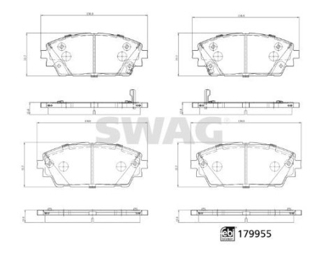 bromsbeläggssats 33105574 Swag