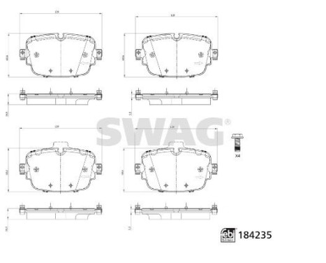 bromsbeläggssats 33109325 Swag