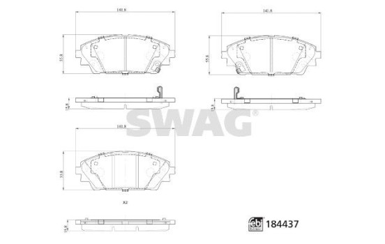 bromsbeläggssats 33109371 Swag