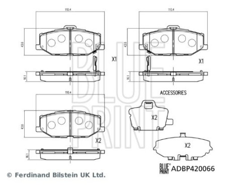 bromsbeläggssats ADBP420066 Blue Print, bild 2