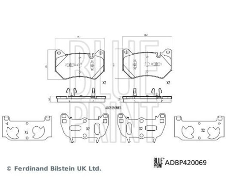 bromsbeläggssats ADBP420069 Blue Print, bild 2