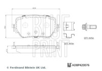 bromsbeläggssats med monteringsmaterial ADBP420076 Blue Print