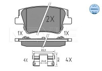 Bromsbeläggssats, skivbroms 025 240 0016 Meyle