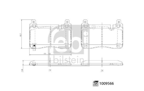 Bromsbeläggssats, skivbroms 1009566 FEBI