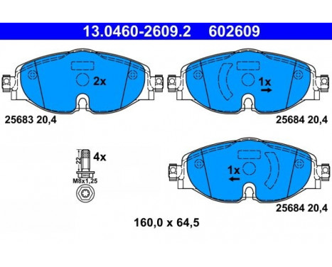 Bromsbeläggssats, skivbroms 13.0460-2609.2 ATE, bild 2
