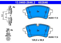 Bromsbeläggssats, skivbroms 13.0460-2646.2 ATE