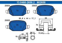 Bromsbeläggssats, skivbroms 13.0460-2658.2 ATE