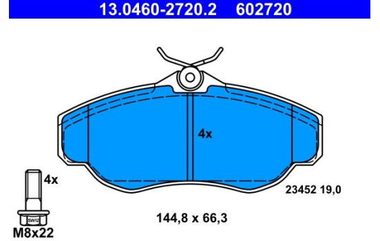 Bromsbeläggssats, skivbroms 13.0460-2720.2 ATE, bild 2