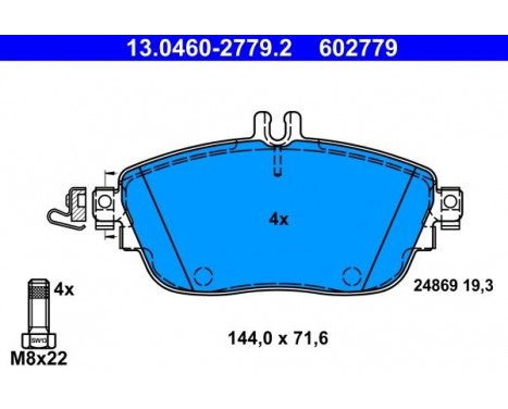 Bromsbeläggssats, skivbroms 13.0460-2779.2 ATE, bild 2