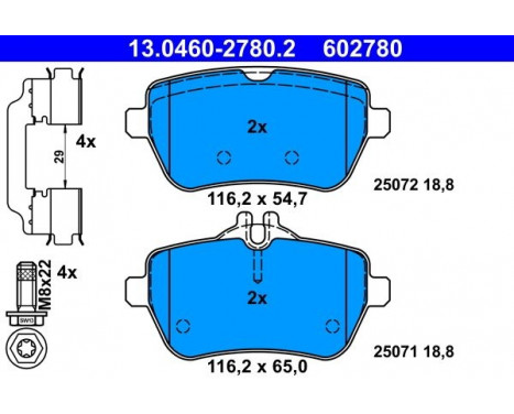 Bromsbeläggssats, skivbroms 13.0460-2780.2 ATE, bild 2