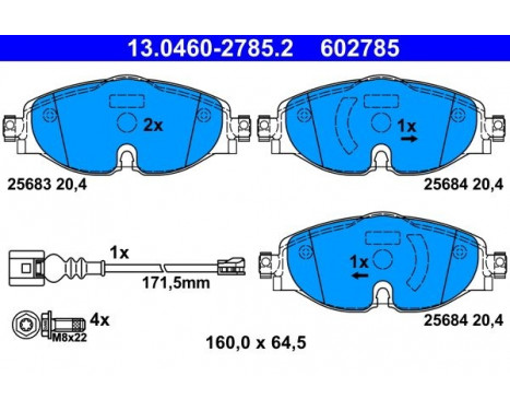 Bromsbeläggssats, skivbroms 13.0460-2785.2 ATE, bild 2