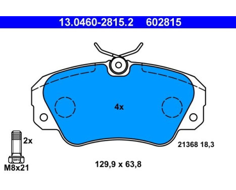 Bromsbeläggssats, skivbroms 13.0460-2815.2 ATE, bild 2