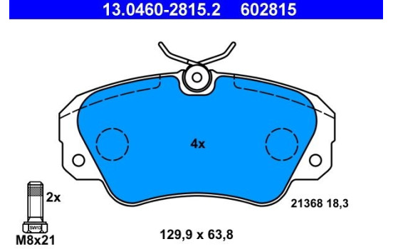 Bromsbeläggssats, skivbroms 13.0460-2815.2 ATE, bild 2