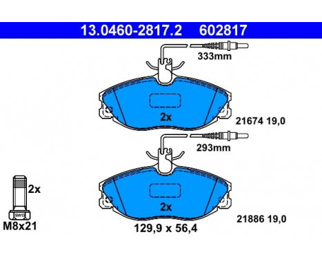 Bromsbeläggssats, skivbroms 13.0460-2817.2 ATE, bild 2