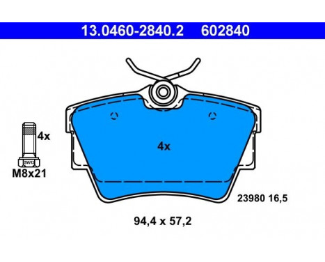 Bromsbeläggssats, skivbroms 13.0460-2840.2 ATE, bild 2