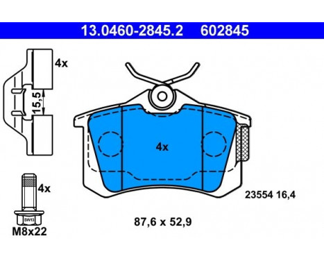 Bromsbeläggssats, skivbroms 13.0460-2845.2 ATE, bild 2