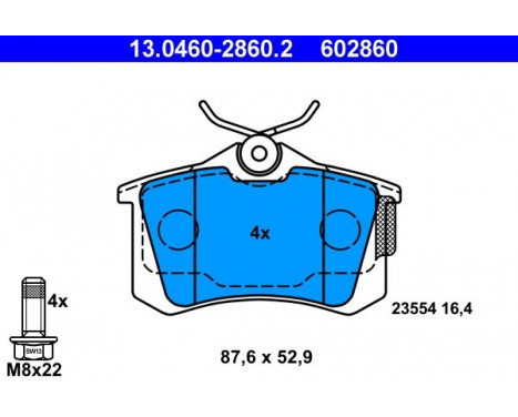 Bromsbeläggssats, skivbroms 13.0460-2860.2 ATE, bild 2