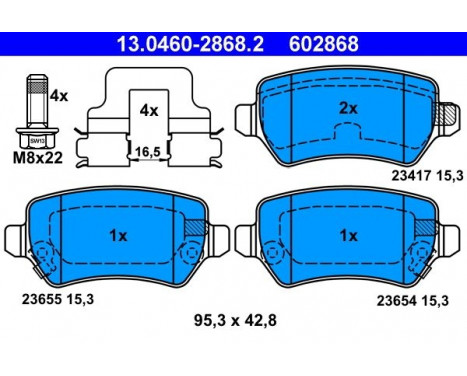 Bromsbeläggssats, skivbroms 13.0460-2868.2 ATE, bild 2