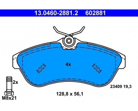 Bromsbeläggssats, skivbroms 13.0460-2881.2 ATE, bild 2