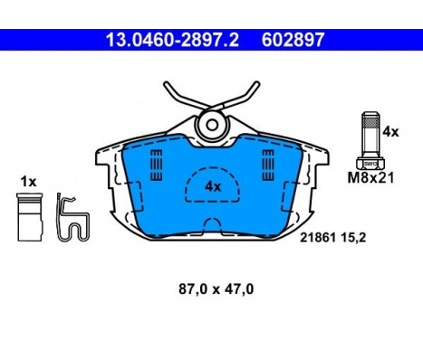 Bromsbeläggssats, skivbroms 13.0460-2897.2 ATE, bild 2