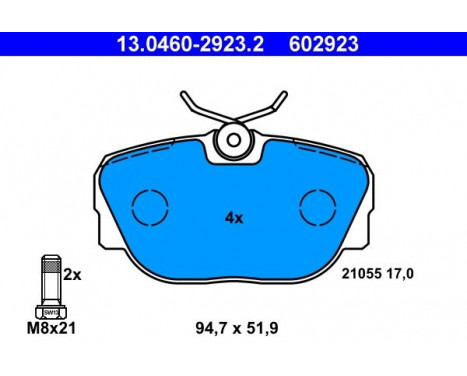 Bromsbeläggssats, skivbroms 13.0460-2923.2 ATE, bild 2