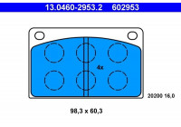 Bromsbeläggssats, skivbroms 13.0460-2953.2 ATE