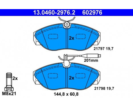 Bromsbeläggssats, skivbroms 13.0460-2976.2 ATE, bild 2