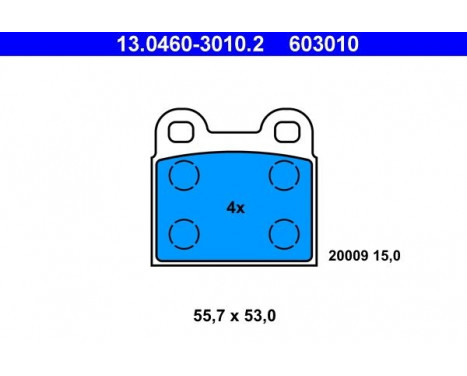 Bromsbeläggssats, skivbroms 13.0460-3010.2 ATE