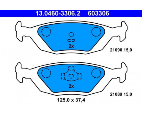 Bromsbeläggssats, skivbroms 13.0460-3306.2 ATE
