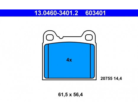 Bromsbeläggssats, skivbroms 13.0460-3401.2 ATE, bild 2