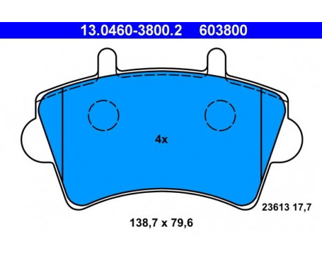 Bromsbeläggssats, skivbroms 13.0460-3800.2 ATE, bild 2