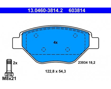 Bromsbeläggssats, skivbroms 13.0460-3814.2 ATE, bild 2