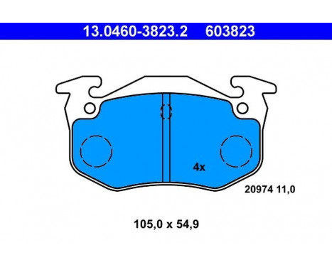 Bromsbeläggssats, skivbroms 13.0460-3823.2 ATE, bild 2