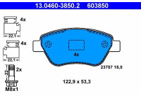 Bromsbeläggssats, skivbroms 13.0460-3850.2 ATE