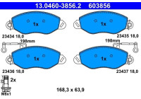 Bromsbeläggssats, skivbroms 13.0460-3856.2 ATE
