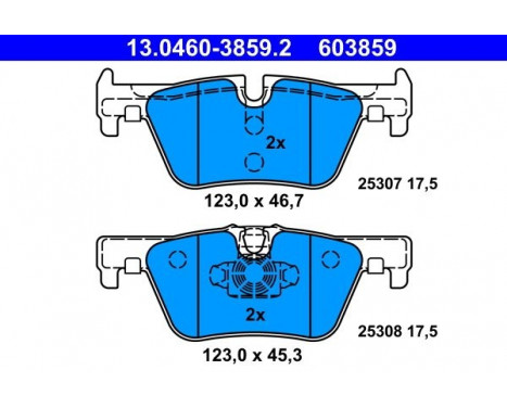 Bromsbeläggssats, skivbroms 13.0460-3859.2 ATE, bild 2