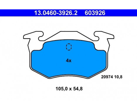 Bromsbeläggssats, skivbroms 13.0460-3926.2 ATE, bild 2