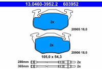 Bromsbeläggssats, skivbroms 13.0460-3952.2 ATE