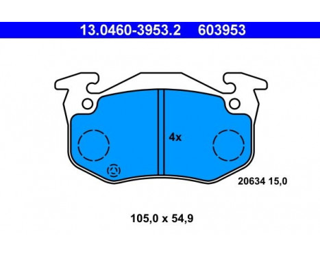 Bromsbeläggssats, skivbroms 13.0460-3953.2 ATE, bild 2