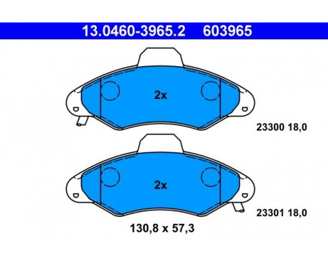 Bromsbeläggssats, skivbroms 13.0460-3965.2 ATE, bild 2