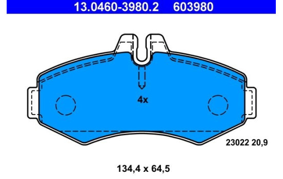 Bromsbeläggssats, skivbroms 13.0460-3980.2 ATE, bild 2