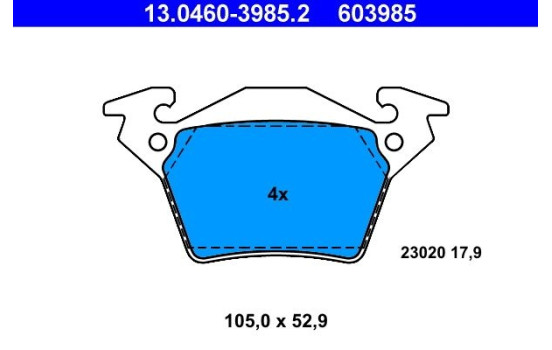 Bromsbeläggssats, skivbroms 13.0460-3985.2 ATE, bild 2