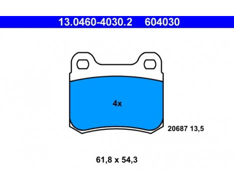Bromsbeläggssats, skivbroms 13.0460-4030.2 ATE, bild 2